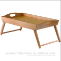 New design kicthenware hotel high quality bamboo breakfast serving bed tray with handle foldable legs
